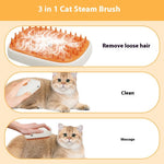 USB Rechargeable Pet Steam Brush | Cat Grooming Brush Spray Massage Comb for Easy Fur Care