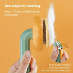 Self Cleaning Cat Slicker Brush | Cat Grooming Brush for Loose Fur, Undercoat & Tangled Hair